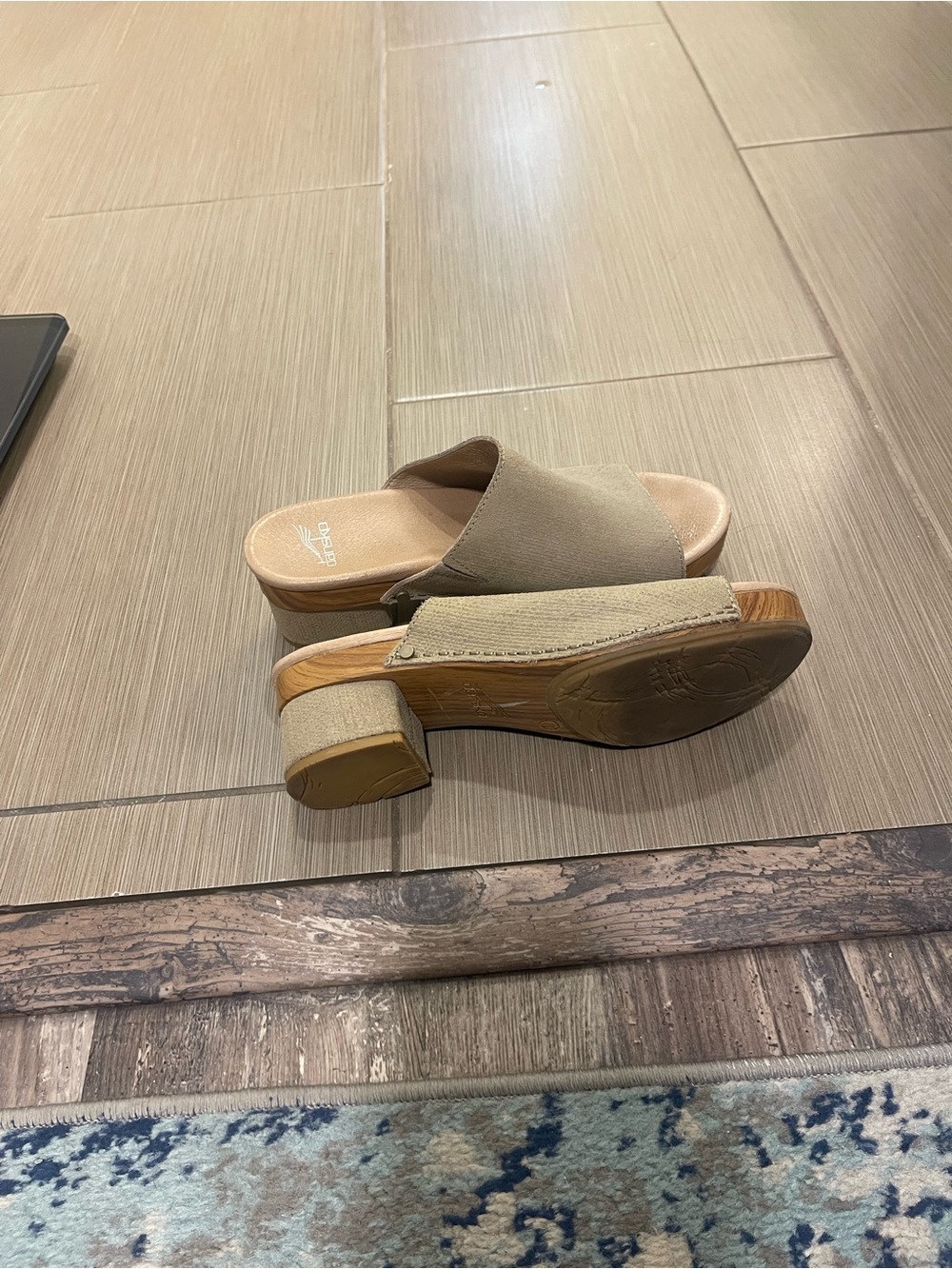 Dansko Women's Tan Suede Open-Toe Block Heel Mules